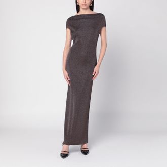 Pianoforte di Max Mara Brown dress in viscose and lurex yarn