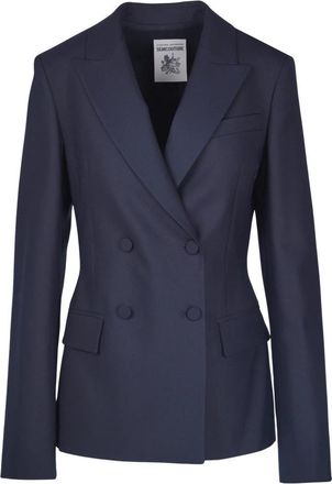 Semicouture Dubbele-breasted Blazer - Dames - Blazers - Blauw - XL - Jassen