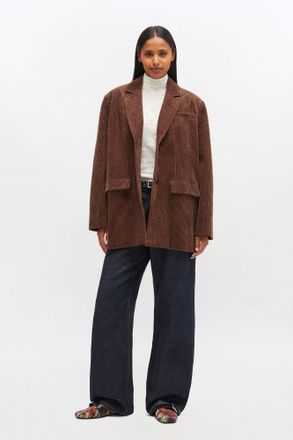Ganni Brown Corduroy Blazer - Size XXS/XS Cotton
