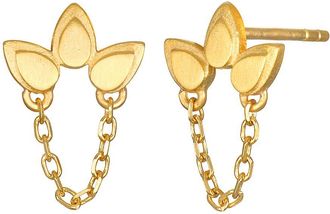 Satya Jewelry Bloom of Hope Lotus Chain Earrings