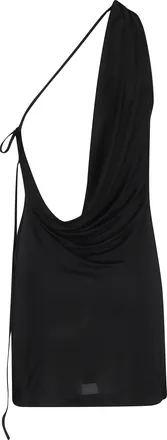 Amazu&igrave;n Asymmetrical Draped Mini Dress With Adjustable Drawstring Closure