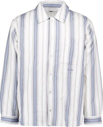 Olaf Hussein Gewatteerd Gestreept Overshirt - Heren - Casual Overhemden - Veelkleurig - M - Overhemden