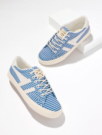 Gola Mark Cox Tennis Sneakers - Coastal Stripes - Off White - 6 1/2 M Talbots