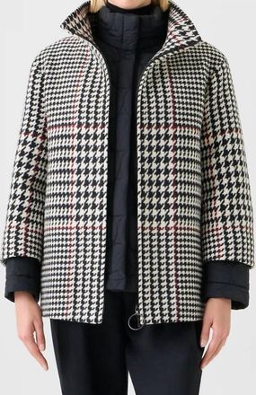 Akris Womens Glen Check 2-In-1 Carcoat In Black Multi