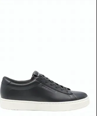 Emporio Armani Blue Lace Up Sneakers