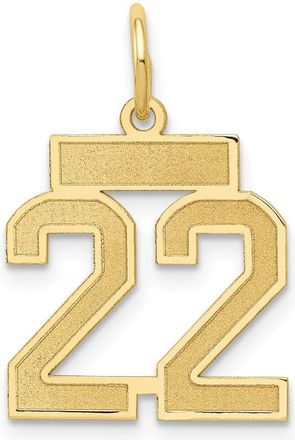 Diamond2Deal 14k Yellow Gold Small Satin Number Charm Pendant