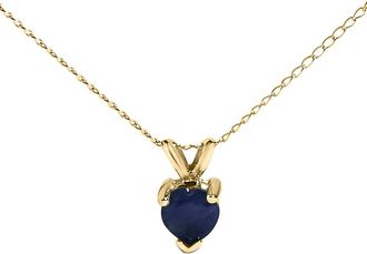 House of Brilliance Haus Of Brilliance Colorful Gemstones 14K 0.45 Ct. Tw. Sapphire Pendant Necklace