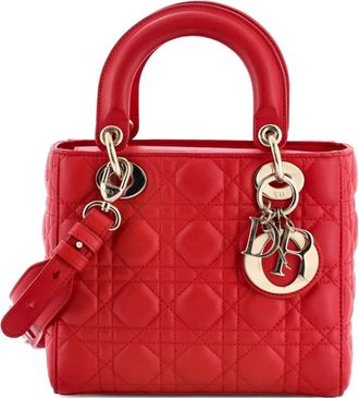 Dior My Lady Dior Bag Cannage Quilt Lambskin satchel - Rood