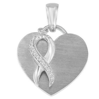 House of Brilliance Silver 1/10 cttw Diamond Heart Pendant Necklace in White at Nordstrom