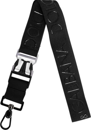 Dolce & Gabbana Zwarte Rekbare Polyester Rubberised DG Logo Sleutelhanger