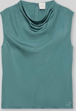 Calvin Klein Regular Fit Blusentop aus Viskose in Tuerkis, Gr&ouml;&szlig;e XL