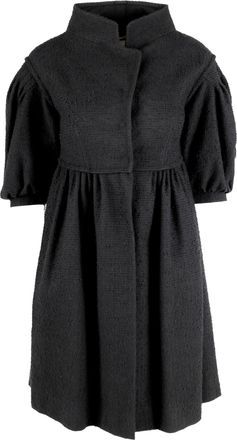 Moschino Pre-owned Womens Balloon Sleeve Dress Coat - 10s - Black Wool - Size EU 36 (Womens)