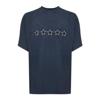 Balenciaga T-Shirts, male, Blue, Size: L Twisted Crew Neck T-Shirt