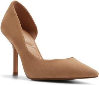 Aldo Kaysie Pointed Toe Half DOrsay Pump in Light Beige at Nordstrom, Size 7.5