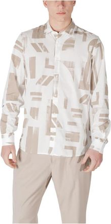 Antony Morato Heren Lange Mouwen Shirt Collectie - Heren - Casual Overhemden - Beige - M - Katoen - Overhemden