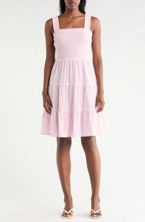 Beach Lunch Lounge Alice Smocked Tiered Dress in Frosted Petal at Nordstrom Rack, Size X-Large