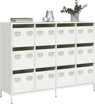 vidaXL Vidaxl - Aparador De Acero Laminado En Fr&iacute;o Blanco 135x39x103,5 Cm