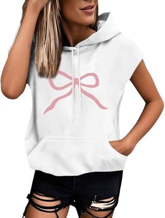 Generic D&eacute;bardeur Femme Maillot De Corps Sweat &agrave; Capuche imprim&eacute; Grande Taille pour Femmes avec Manches Courtes Blouse d&eacute;contract&eacute;e Parfaite pour Les journ&eacute;es