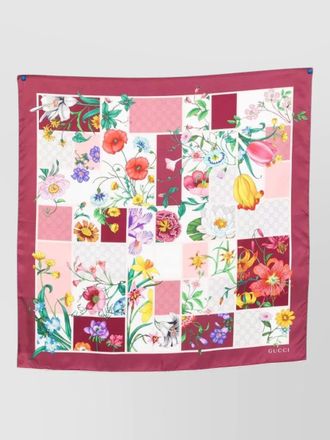 Gucci silk floral print square scarf