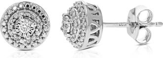 Vir Jewels 1/10 cttw Lab Grown Diamond Composite Earrings in Sterling Silver With Push Backs For Women