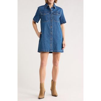 Madewell Oversize Denim Mini Shirtdress in Demarco Wash at Nordstrom Rack, Size Small