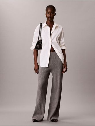 Calvin Klein Womens Tech Knit Stitch Pants - Grey - XL