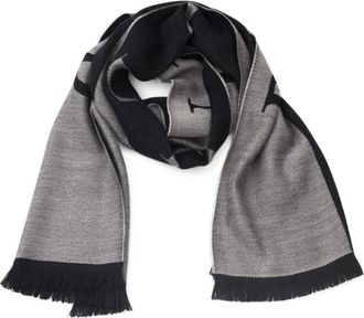 Philipp Plein Logo Stola - Heren - Sjaals - Grijs - ONE Size - Wol - Accessoires