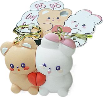 Generic Magnetic Couples Keychain - 2x Cartoon Animal Keychain Toys, Matching Keychain, Toy Keychain, Backpack Accessory | Cute Purse Charm Keyring Jewelry, F
