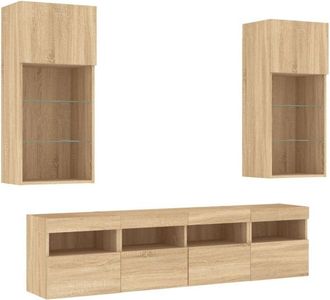 vidaXL Vidaxl - 5 Piece tv Wall Units with led Sonoma Oak Engineered Wood