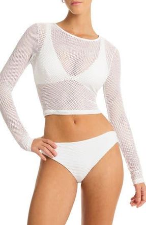 Sea Level Australia Drift Mesh Cover-Up Crop Top in White at Nordstrom Rack, Size 10 Us / 14 Au