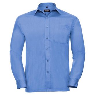 Russell Athletic Russell Collection Heren Poplin Easy-Care overhemd met lange mouwen (Bedrijfsblauw)