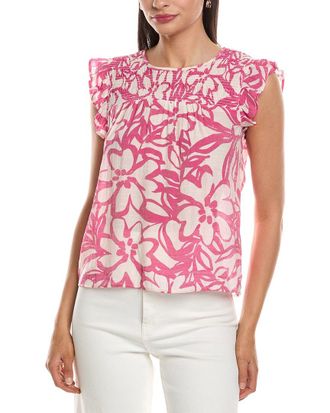 Nanette Lepore Smocked Yoke Blouse