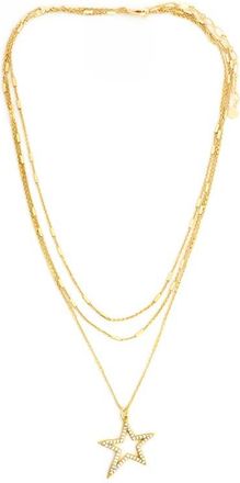 Panacea Crystal Star Pendant Layered Necklace in Gold at Nordstrom