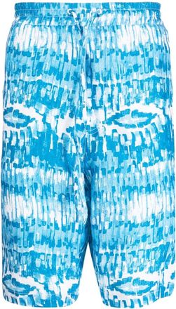 120% Lino drawstring linen bermuda shorts - men - Linen/Flax - 50 - Blue