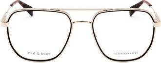 Rag & Bone Mens Gold Tone Pilot Eyeglass Frames RNB7062/G