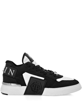 Philipp Plein Phantom Kicks crocodile-effect sneakers - unisex - Calf Leather/Synthetic Rubber/Calf Leather/Calf Suede - 42 - Black