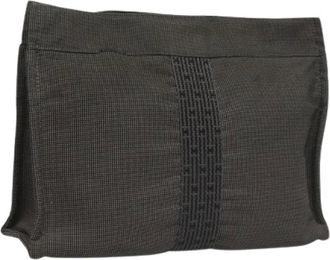 Herm&egrave;s Pre-owned Tote Bags, female, Gray, Size: ONE SIZE Pre-owned Canvas Clutch