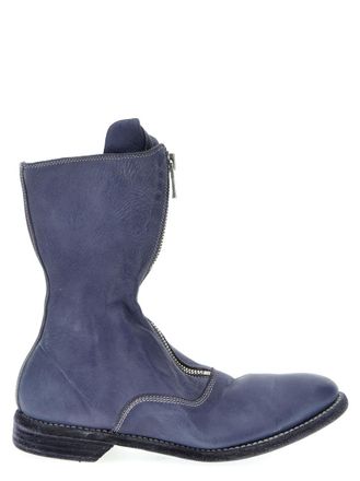 Guidi Purple Solid Round Toe Boot