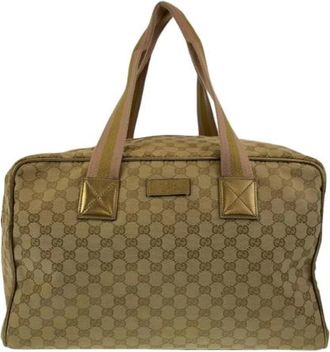 Gucci Pre-owned Weekend Bags, female, Beige, Size: ONE SIZE Pre-owned Canvas travel-bags