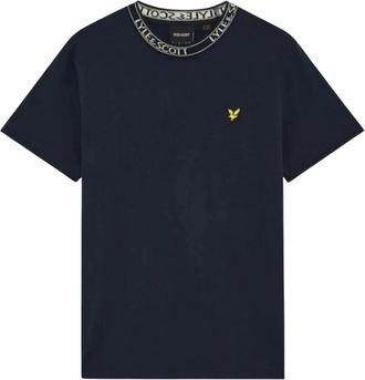 Lyle & Scott Gedrukte T-shirt met Ronde Hals en Korte Mouwen - Heren - T-shirts - Blauw - XL - Katoen - Tops