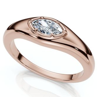 Pompeii3 Stackable Marquise Diamond Eloise Anniversary Ring 10k Gold Lab Grown EF/VS