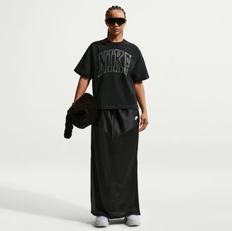 Nike Womens Nike Sportswear Mid-Rise Skirt in Black | IR1696-010