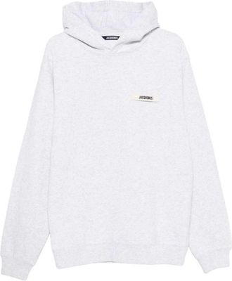 Jacquemus Grosgrain Hoodie - Heren - Hoodies - Grijs - S - Katoen - Hoodies & sweatvesten