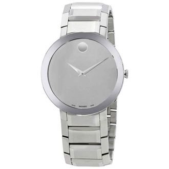 Movado Sapphire Silver Mirror Dial Mens Watch 0607178