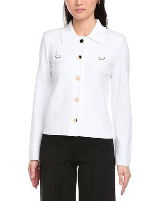 St. John Collared Boxy Knit Jacket