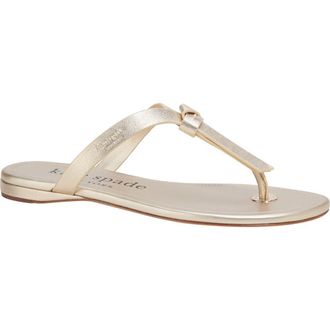 Kate Spade New York knott flip flop in Pale Gold at Nordstrom Rack, Size 5