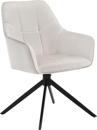 Woltu Juego De 1 Sillas De Comedor Con Patas De Metal. Respaldo Y Asiento Giratorio. En Terciopelo Color Crema - Woltu