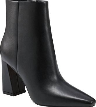Marc Fisher Womens Yanara Block Heel Bootie In Black Leather