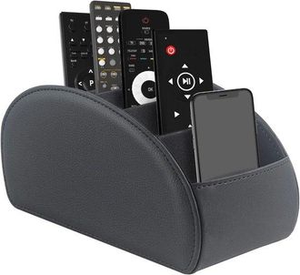 OEM Organizador De Mandos A Distancia, Soporte Para Mandos A Distancia, Mandos A Distancia, Piel Sint&eacute;tica, Universal, 5 Compartimentos, Negro
