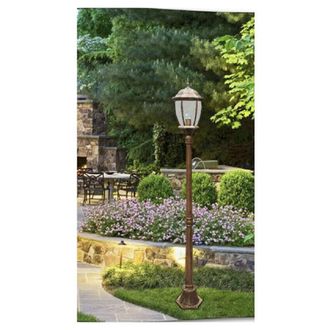 Trade Shop Trade Shop Traesio - Trade Shop - Lampione Giardino Lanterna Vetro E27 Luce Esterno Alluminio 178x24cm Bronzo Es35
